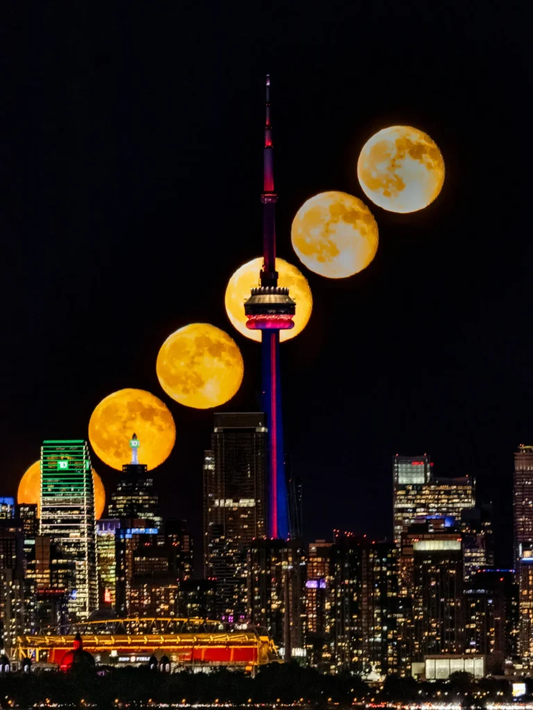 Moon Shoot Magic: Toronto Photographers Capture the CN Tower Moonrise with @magpie_n_moo ✨