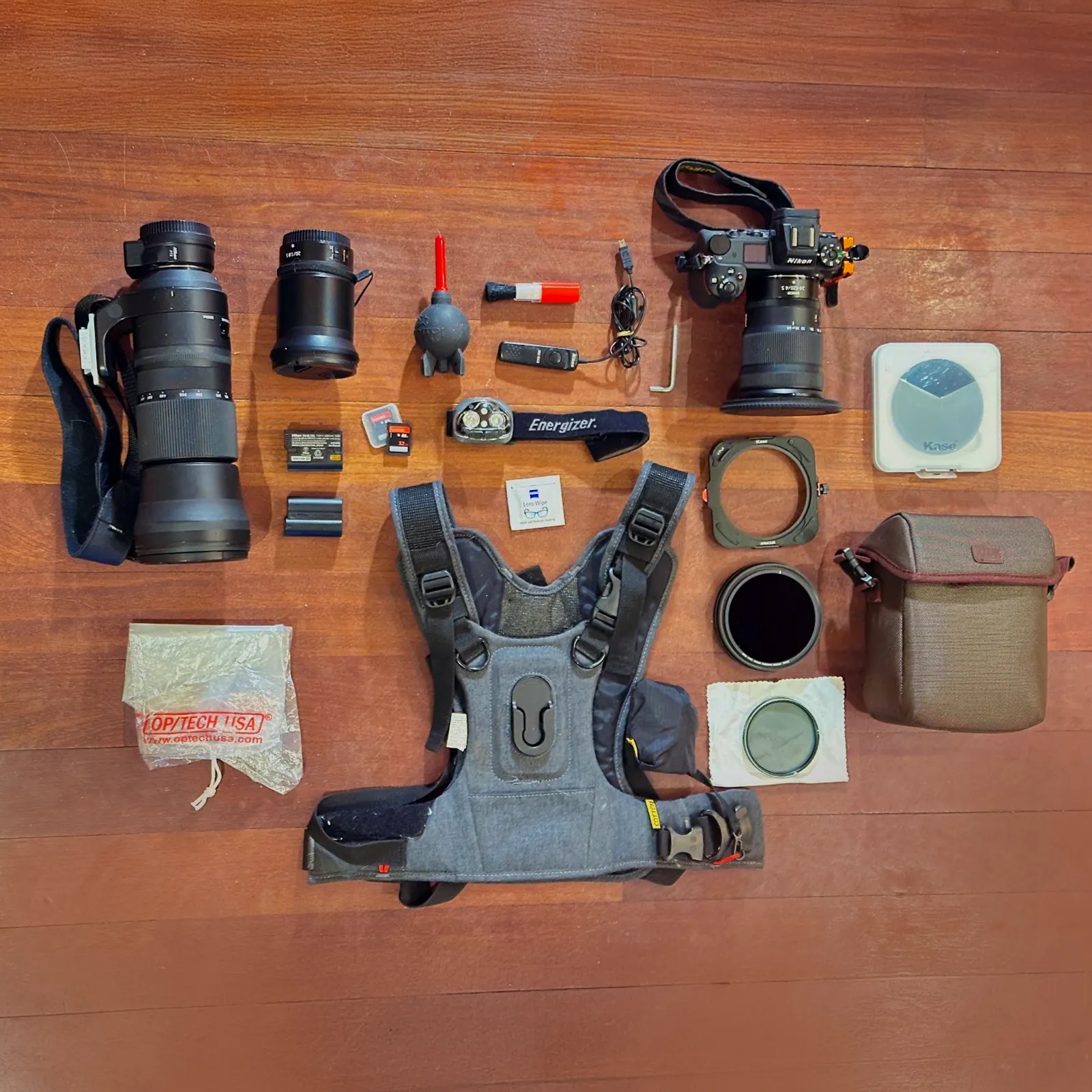 Camera bag flat lay by Michele Thompson